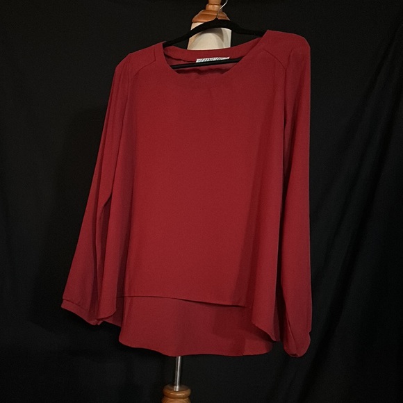 Long Sleeve dark red blouse by Dina be - Picture 6 of 6